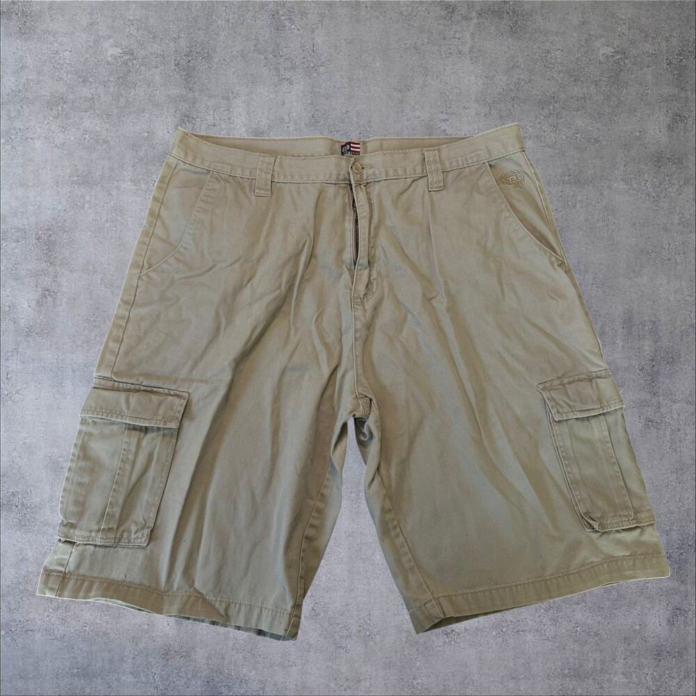 VTG Phat Farm Mens Size 38 Green Y2K Baggy Heavy Utility Pockets Cargo Shorts